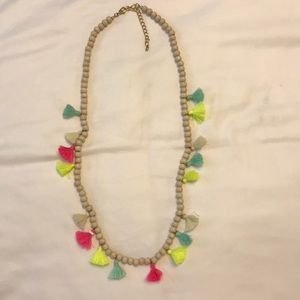 Rainbow tassel necklace